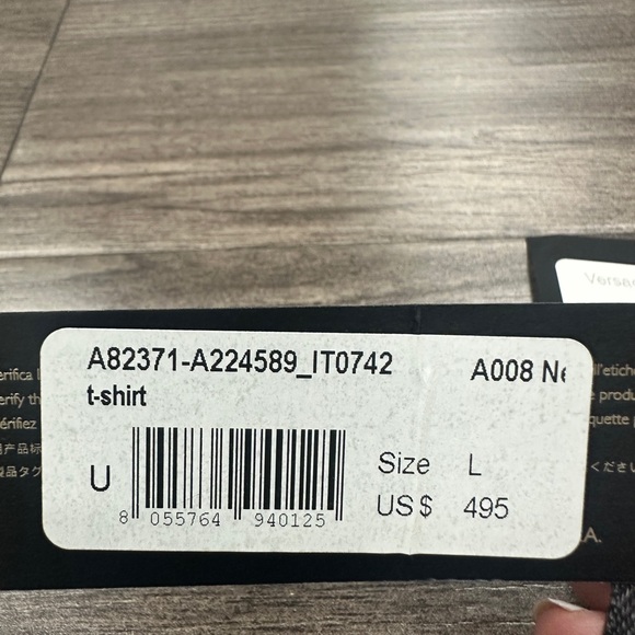 NWT Authentic Versace Men's Black & White Embroidered Logo Shirt - Size L - Picture 10 of 12